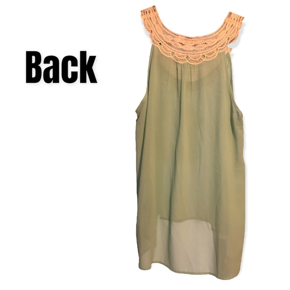 Umgee Mint Crochet Sleeveless Blouse - Picture 2 of 6